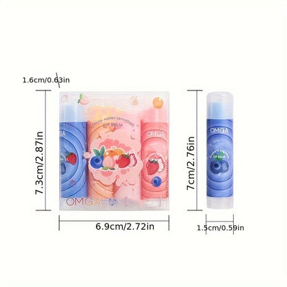 4pcs Fruit Moisturizing Jelly Color-changing Lipstick Set Gift Box Moisturizing Lip Balm Brightens And Lightens The Natural Nude Makeup Of Lip Lines, And Fruit Honey-flavored Lipstick Hydrating Moisturizing Lip Balm Valentine