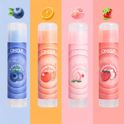 4pcs Fruit Moisturizing Jelly Color-changing Lipstick Set Gift Box Moisturizing Lip Balm Brightens And Lightens The Natural Nude Makeup Of Lip Lines, And Fruit Honey-flavored Lipstick Hydrating Moisturizing Lip Balm Valentine