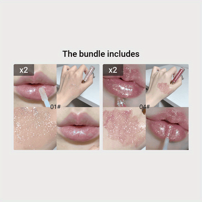 Small Ice Hydrating Plumping Sparkling Lip Honey Lip Glaze Moisturizing Nourishing Water Light Mirror Dewy Lip Golden Fine Flash Pearlescent Galaxy Lip Gloss Tinted Lip Balm Valentine's Day Gifts