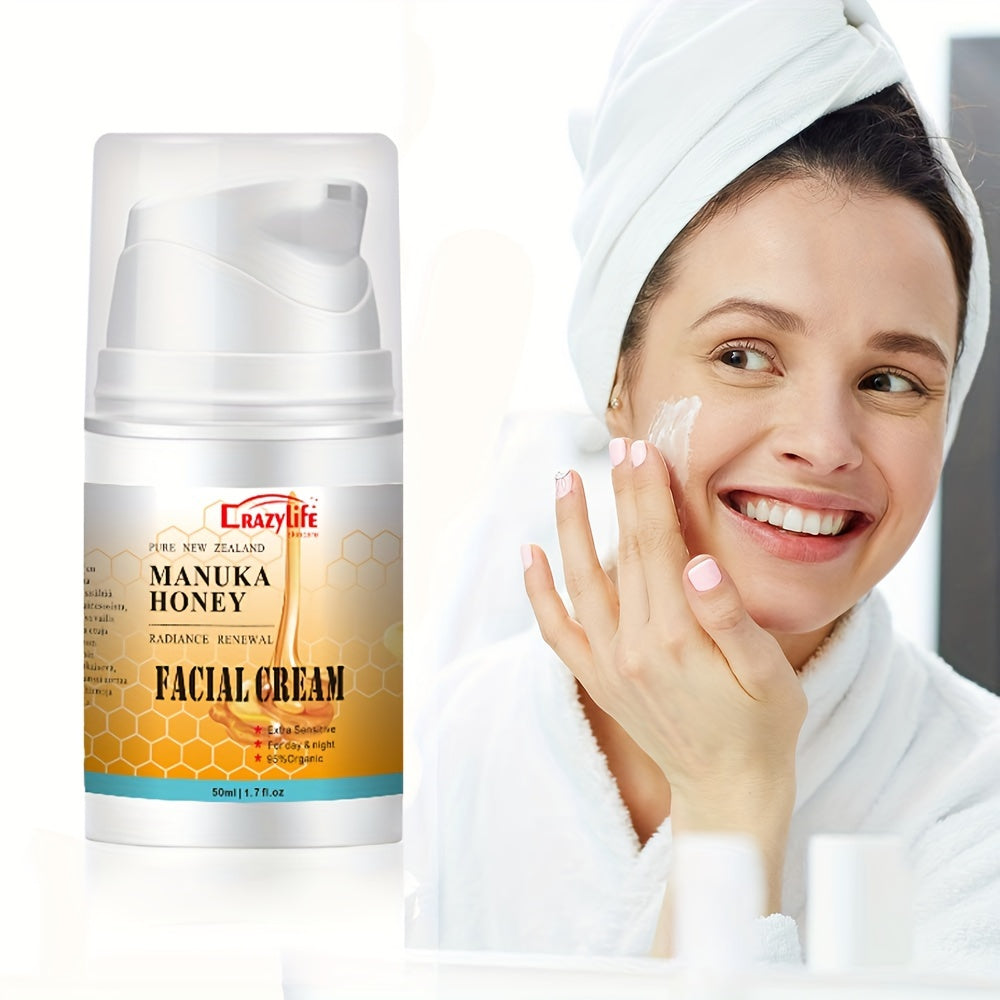 50ml/1.7 Fl.Oz Manuka Honey Facial Cream, Hydrating & Moisturizing, Radiance Renewal Lotion, For Extra Sensitive Skin