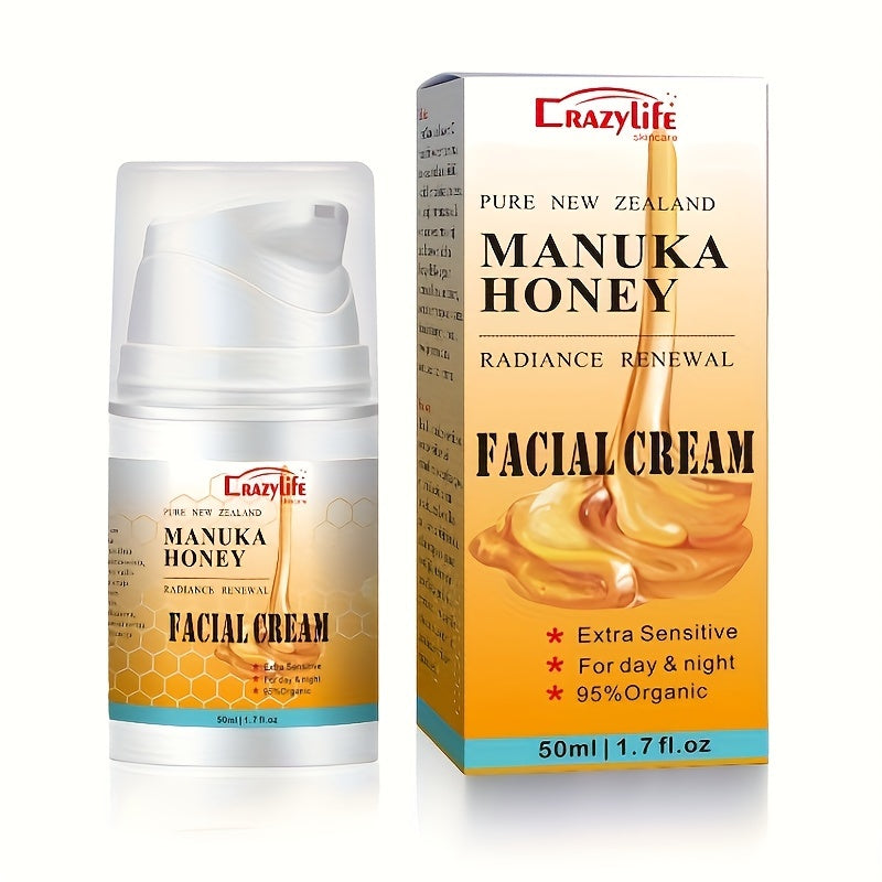 50ml/1.7 Fl.Oz Manuka Honey Facial Cream, Hydrating & Moisturizing, Radiance Renewal Lotion, For Extra Sensitive Skin