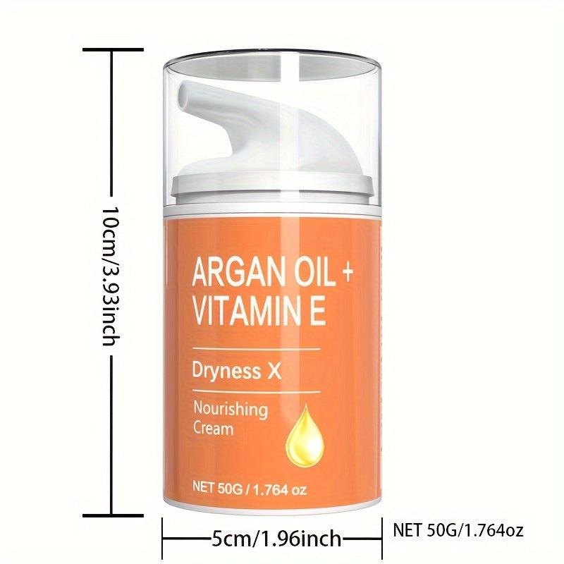 Unscented Argan Oil & Vitamin E Nourishing Cream 1.764oz - Hydrating Unscented Body Moisturizer for Dry Skin with Honey, Jojoba & Caffeine - Compact Firming & Lifting for All Skin Types, Unisex Adult