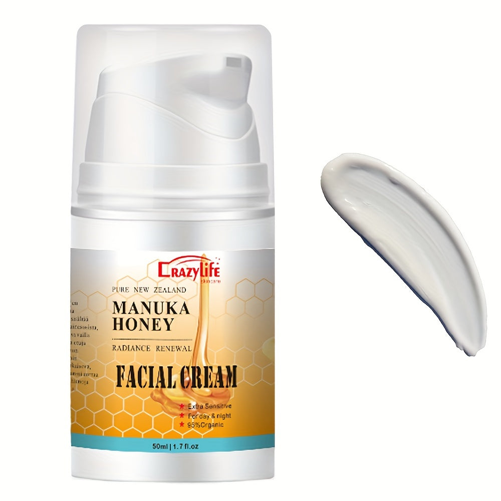 50ml/1.7 Fl.Oz Manuka Honey Facial Cream, Hydrating & Moisturizing, Radiance Renewal Lotion, For Extra Sensitive Skin